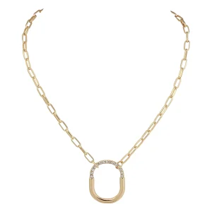 Collier Pendentif Ovale avec Brillants