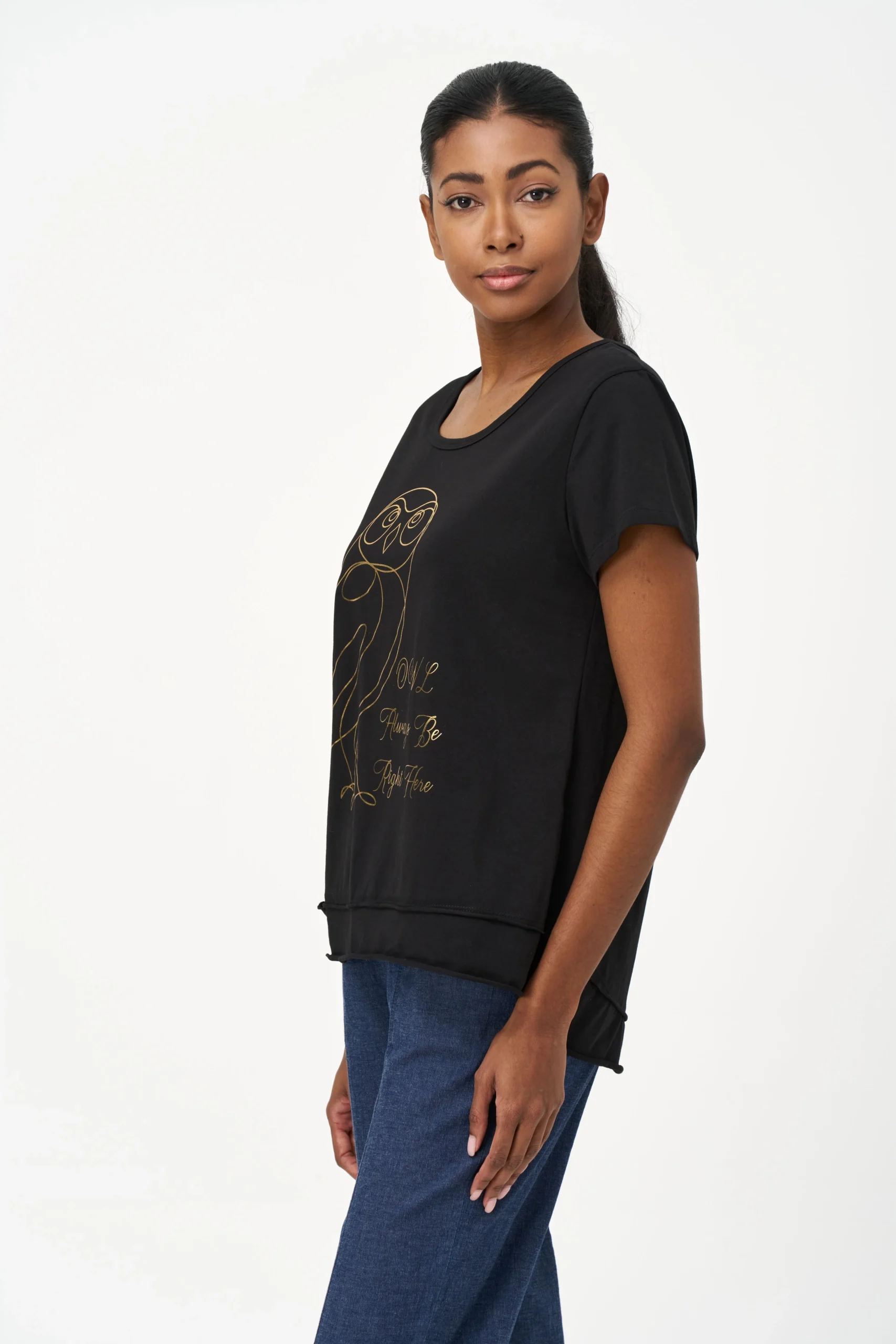 T-Shirt avec Hibou Doré – Image 4