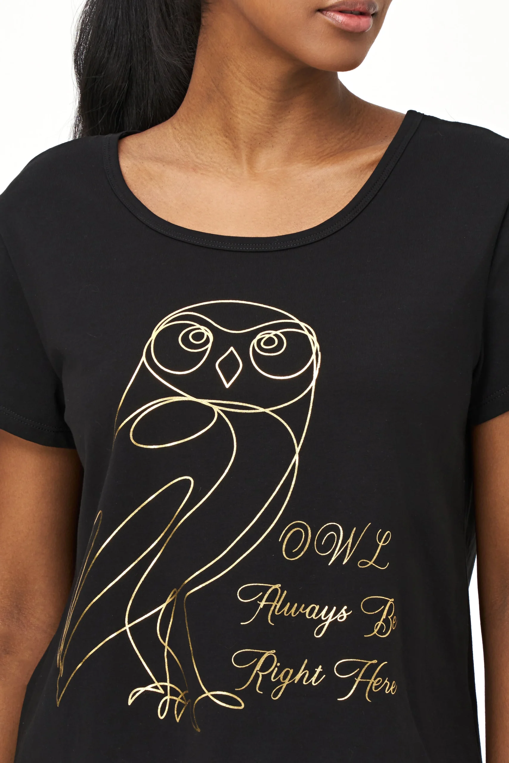 T-Shirt avec Hibou Doré – Image 5