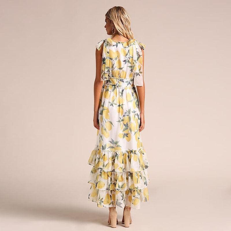 Robe Longue Bohème Blanche Et Jaune – Image 4