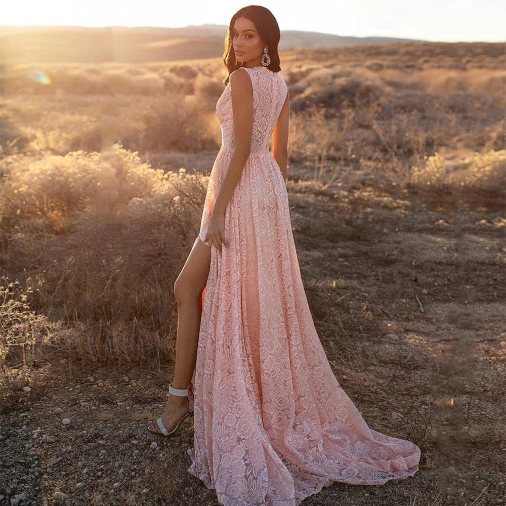 Robe Rose Bohème En Dentelle – Image 7