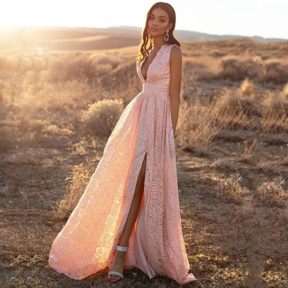 Robe Rose Bohème En Dentelle – Image 6
