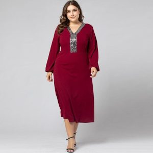 Robe Manches Longues Grande Taille