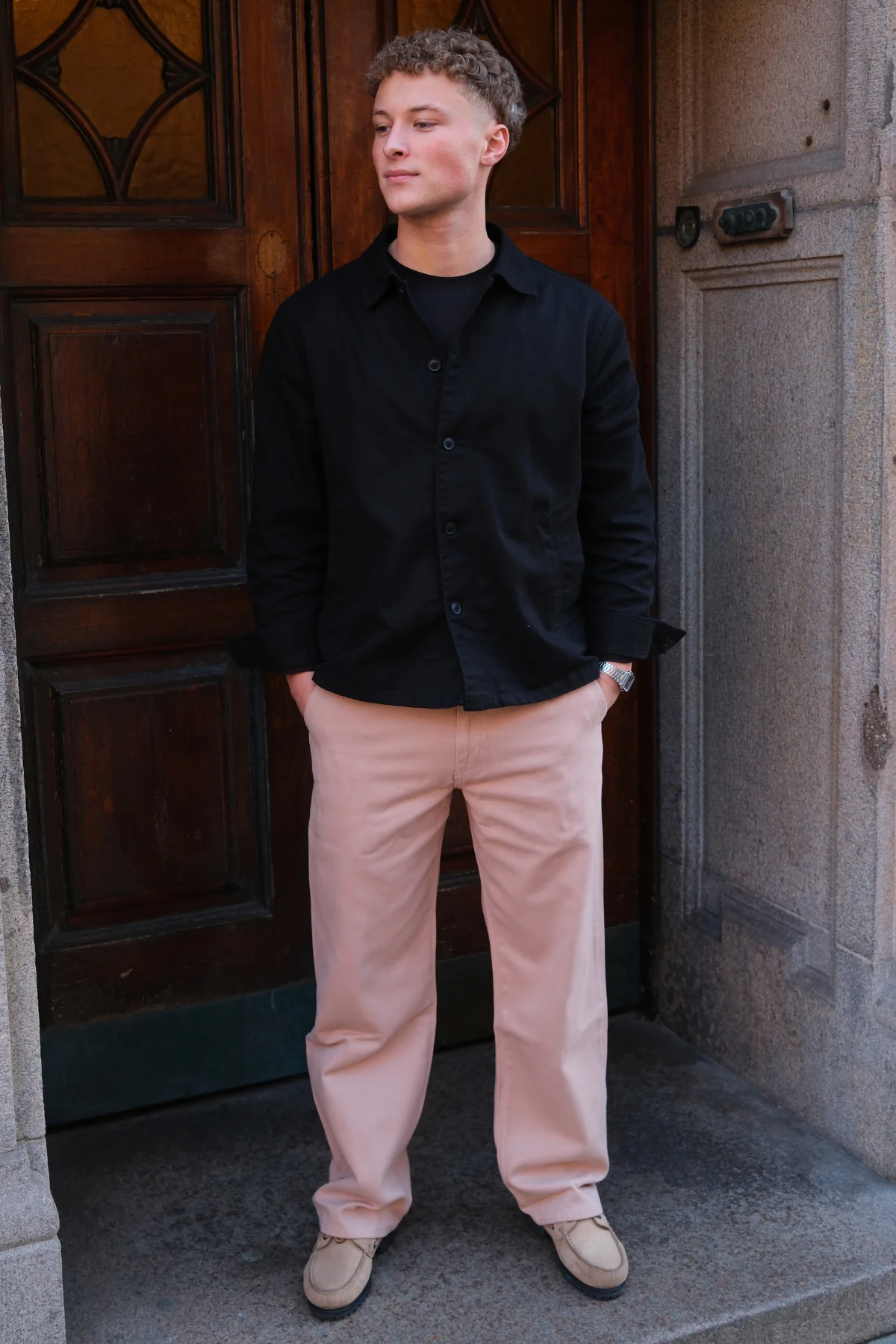 Chino droit en coton - Beige – Image 2