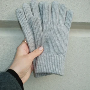 Gants tricotés - gris clair