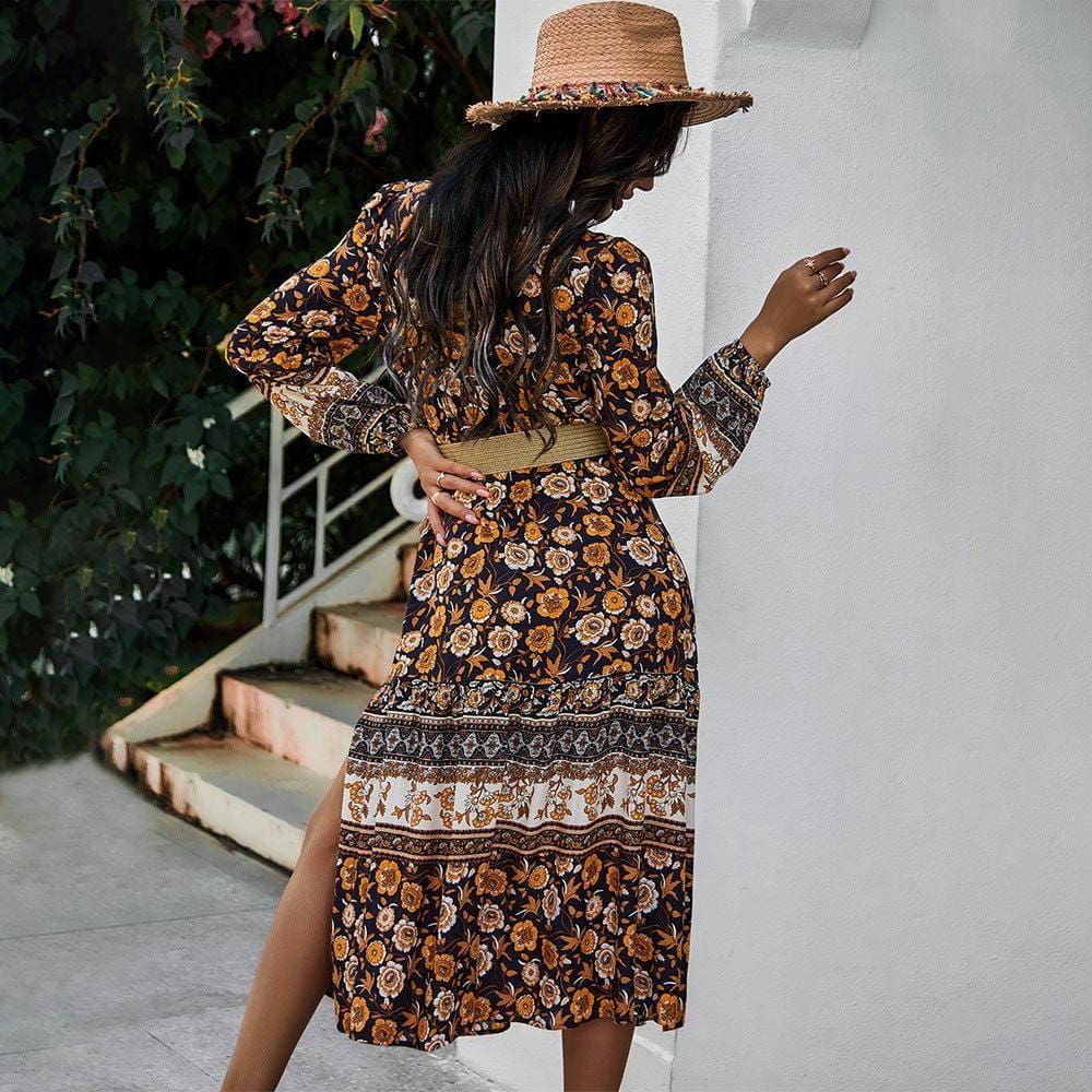 Robe Hippie Florale Noire – Image 5
