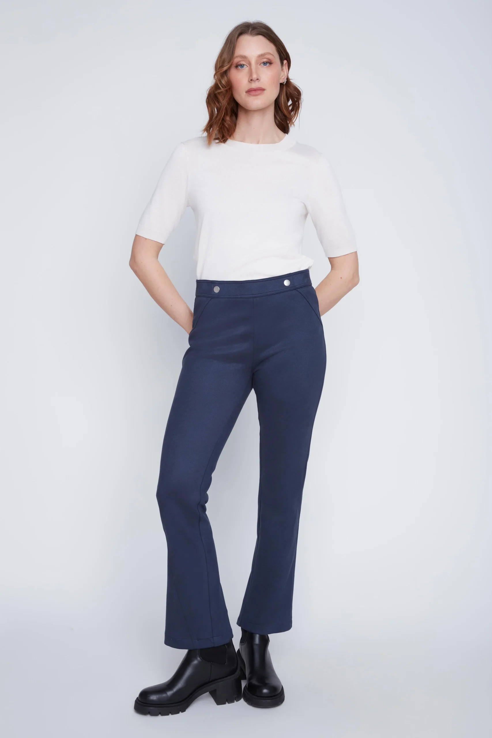 Pantalon Sans Zip Jambe Évasée