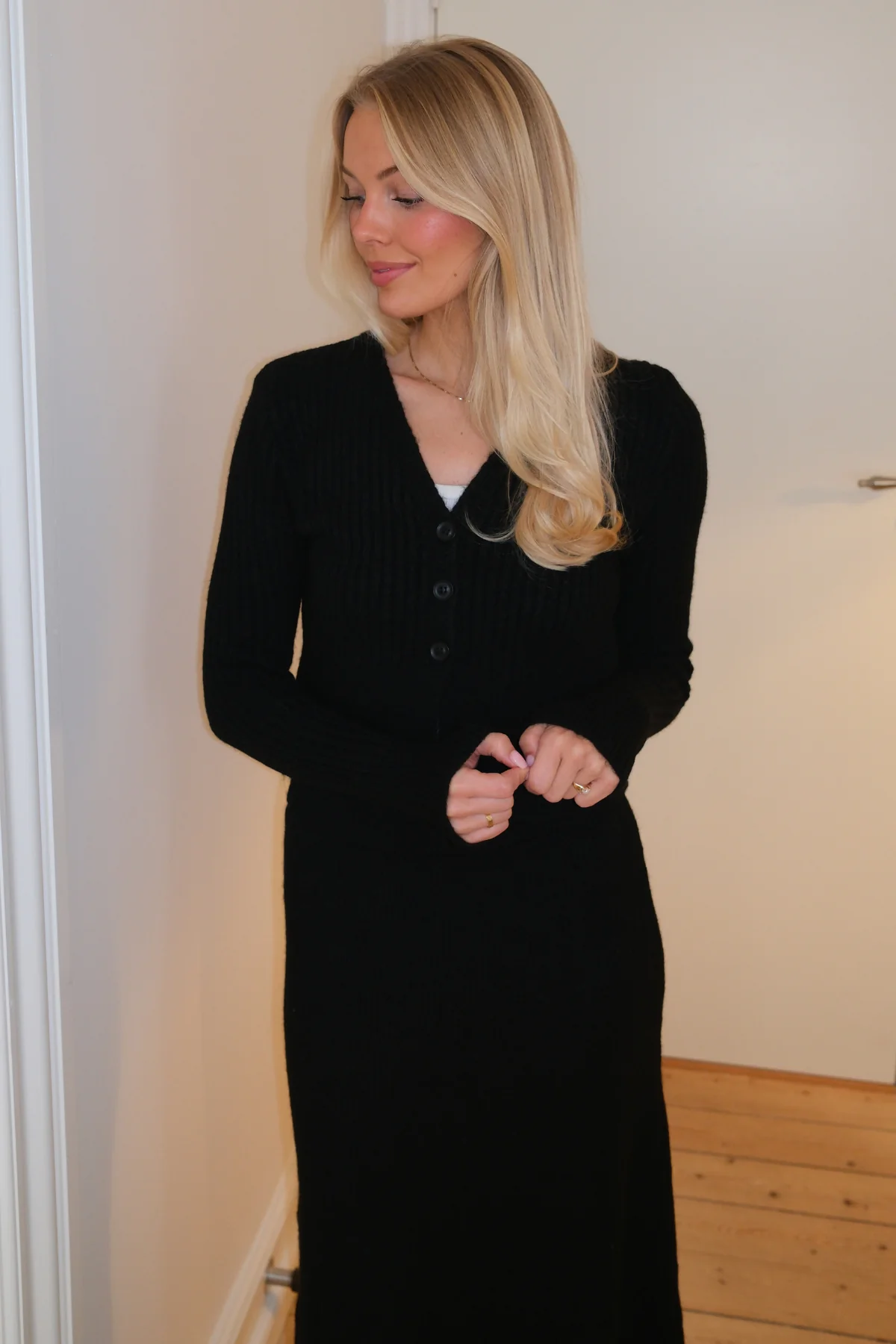 Chemisier Nova Tie en tricot - Noir – Image 2