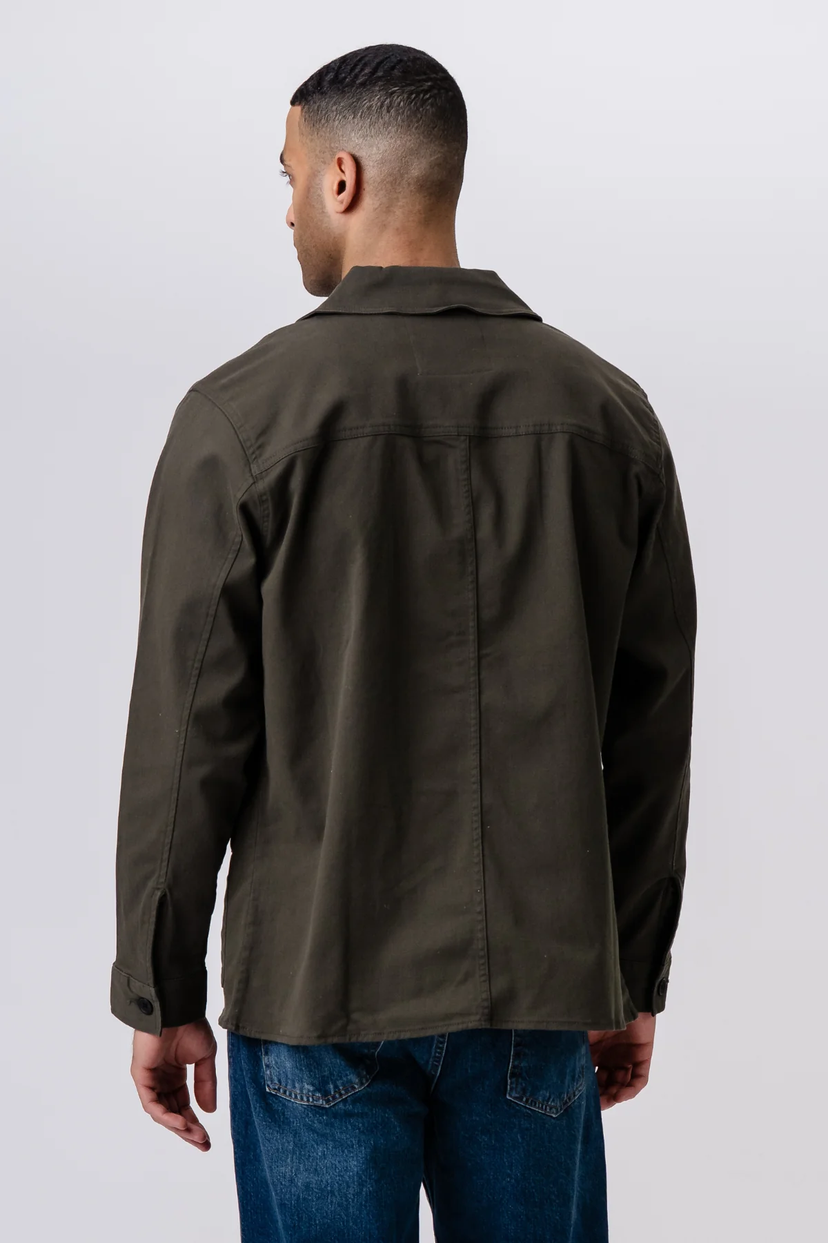 Veste de chemise à serre - Olive foncée – Image 3
