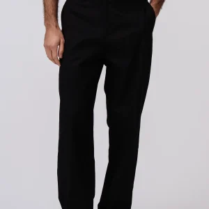 Chino droit en coton - Noir