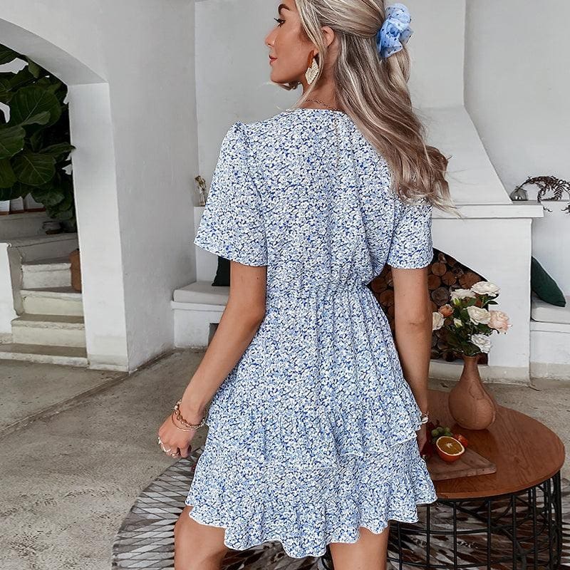 Robe Imprimée À Fleurs Bleu Hippie – Image 7
