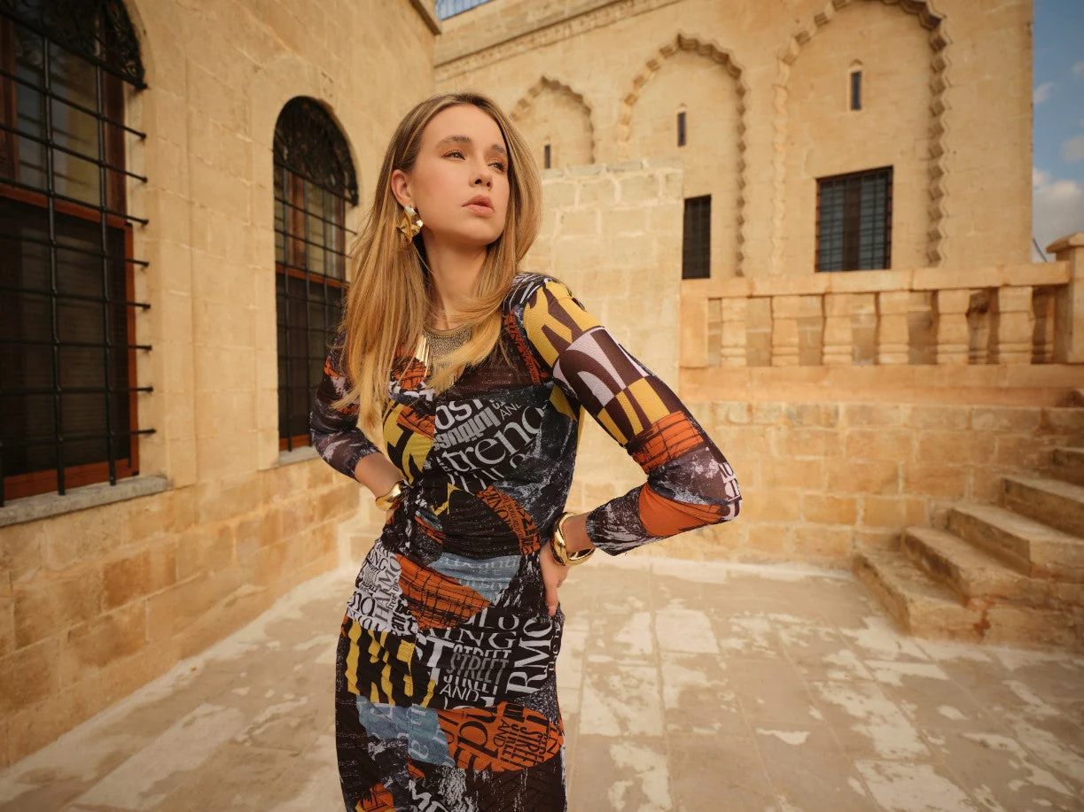 Robe Imprimée en Mèche