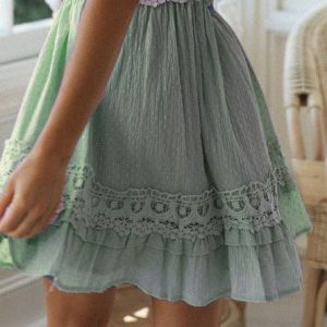 Mignonne Jupe Courte Bohème Avec Pompons