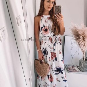 Robe Bohème À Fleurs Blanches