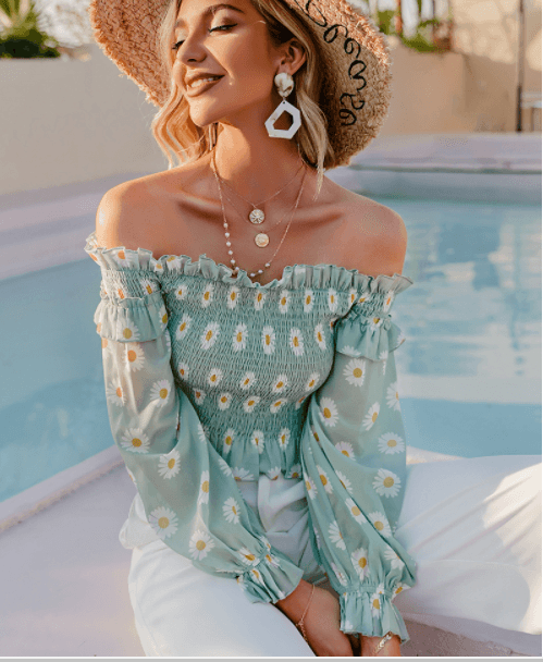 Blouse Bohème Style Bardot – Image 2