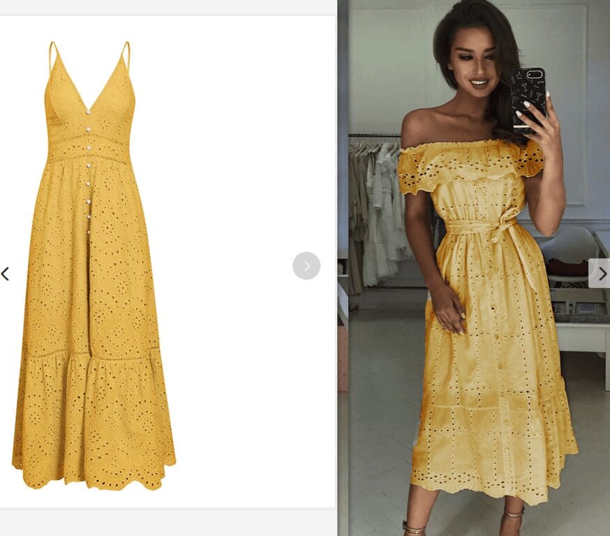 Robe En Coton À Volants Sur L’Épaule – Image 2