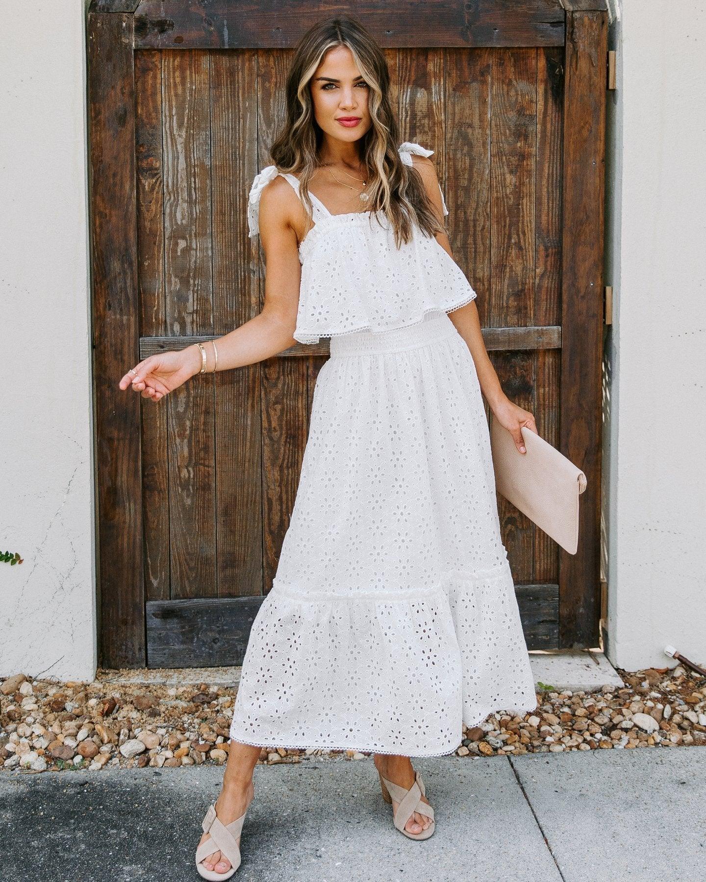 Robe Bohème Blanche Hippie En Dentelle – Image 4