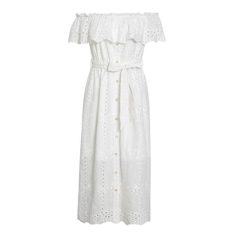 Robe En Coton À Volants Sur L’Épaule – Image 4