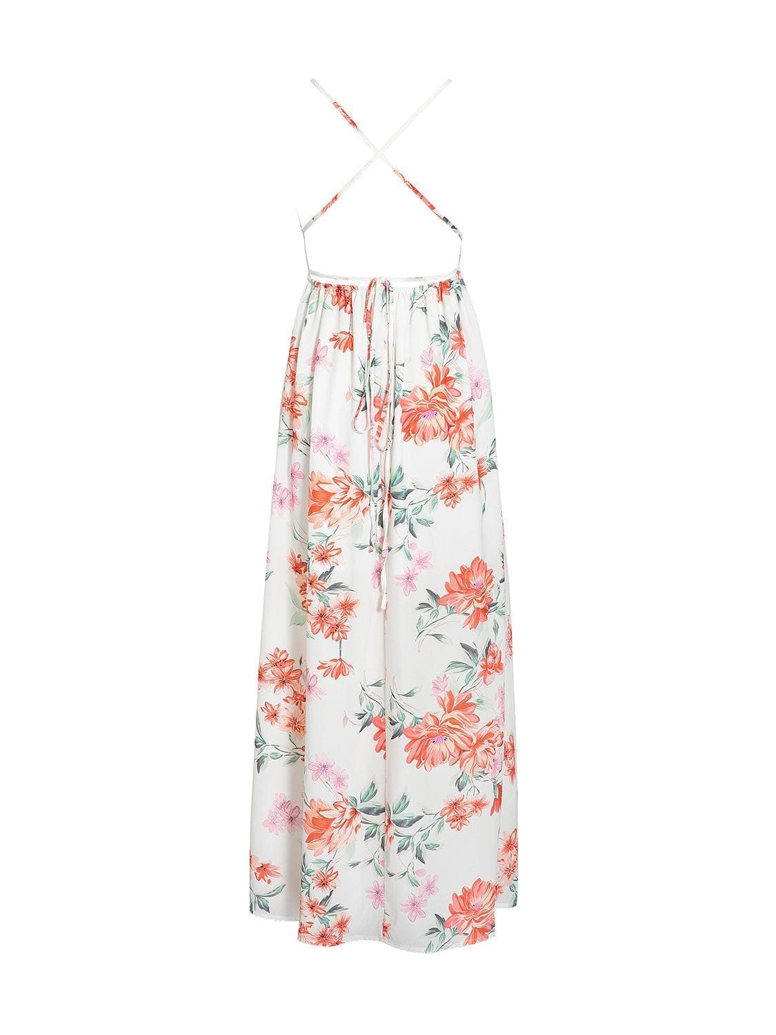 Robe Longue Bohème À Fleurs Blanches – Image 7