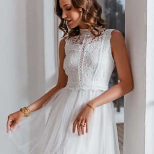 Robe Bohème En Dentelle Blanche