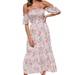 Robe Florale Gitane À Épaules Décolletées