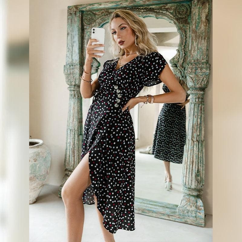 Robe Bohème Fluide Noire – Image 2