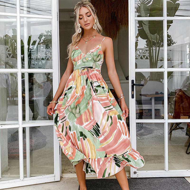 Robe Bohème Fluide Verte – Image 3