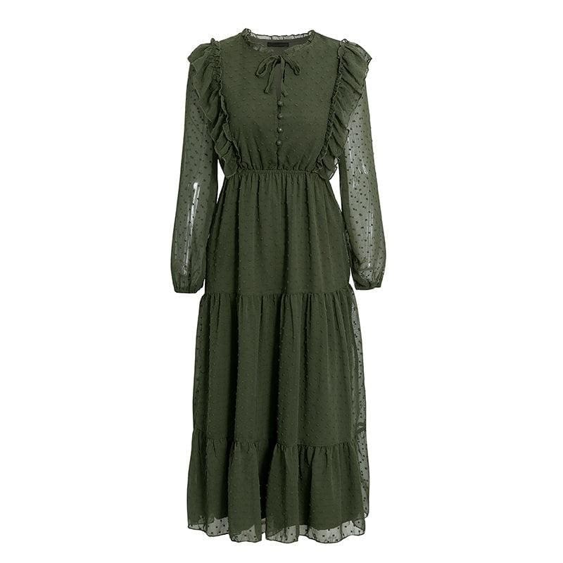 Robe Bohème Vert Olive – Image 4