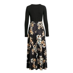 Robe Noire Bohème À Fleurs