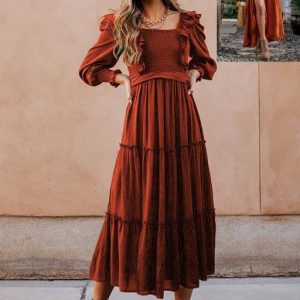 Robe Bohème Vert Vintage