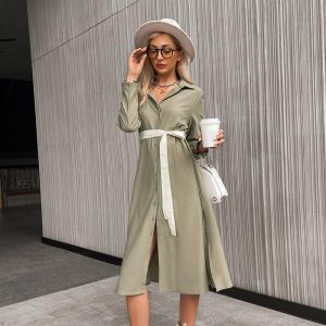 Robe Chemise Verte Élégante