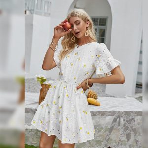 Robe Courte Blanche De Campagne