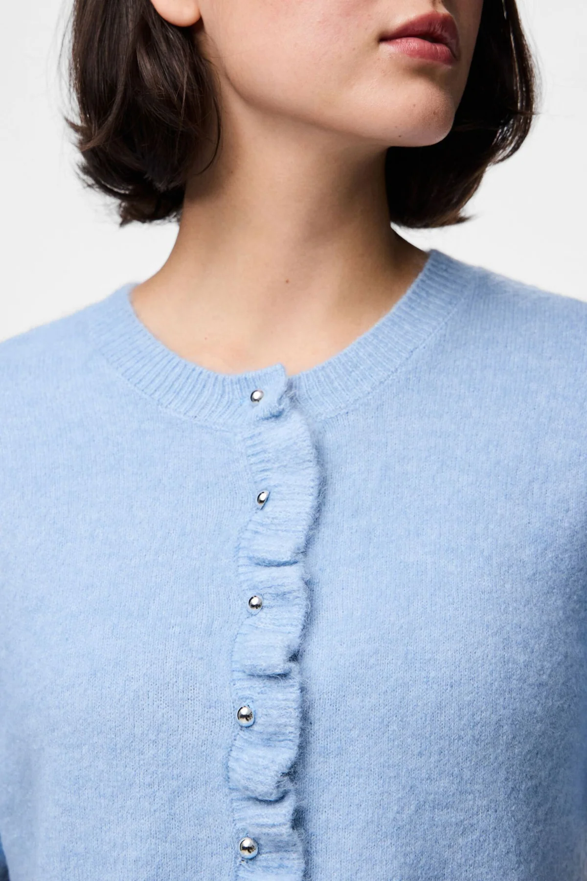 Cardigan en tricot de Frill Lydia - bleu en cachemire – Image 3