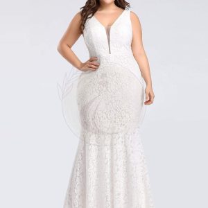 Robes de Soirée Sirène Grande Taille Sexy Ajustées en Dentelle pour la Fête