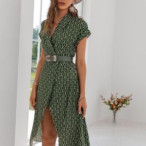 Robe De Plage Vert Olive Pour Les Vacances