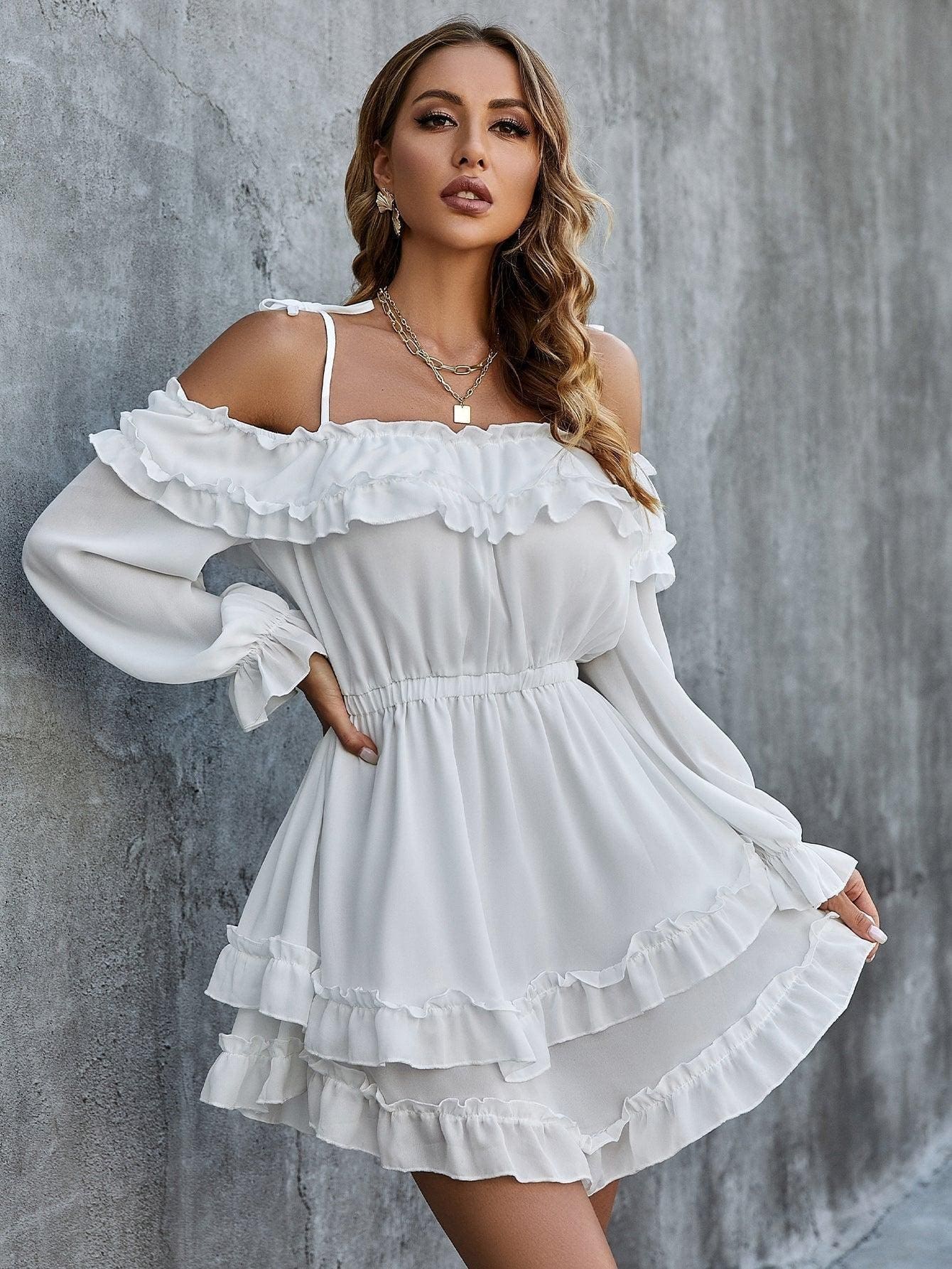 Mini Robe Bohème Blanche Vintage – Image 5