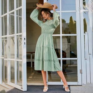 Robe Bohème Vert Clair