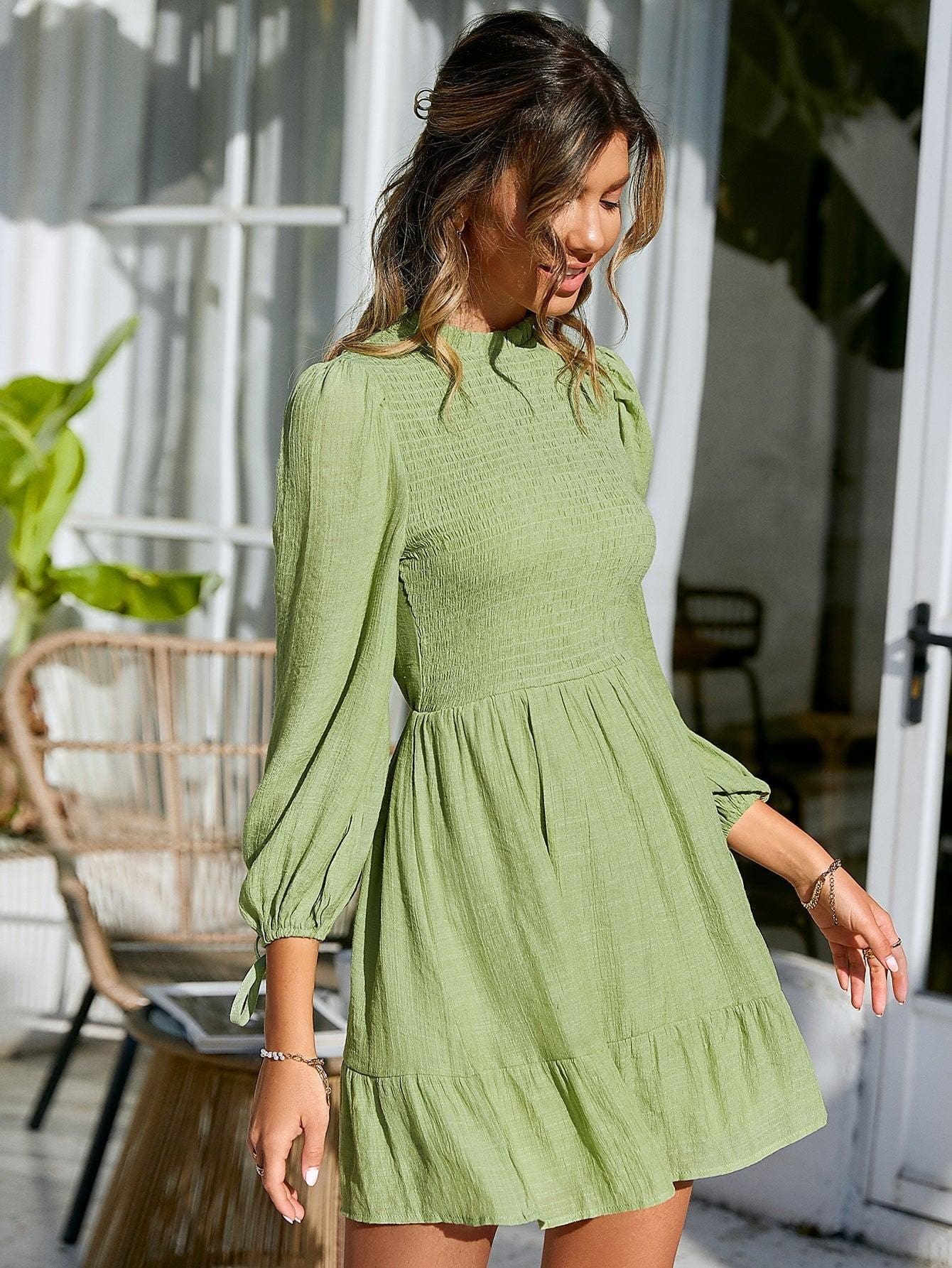Robe Bohème Décontractée Vert Sauge – Image 7