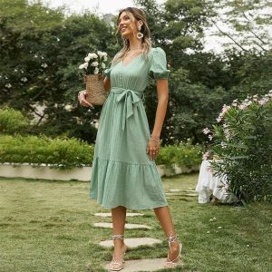 Robe Bohème Vert Sauge