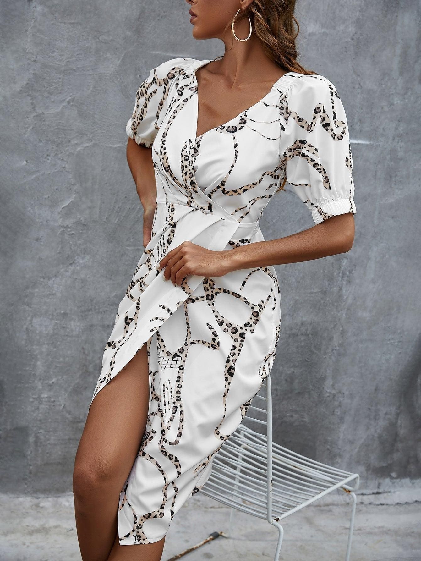Robe Blanche À Motif Léopard – Image 7