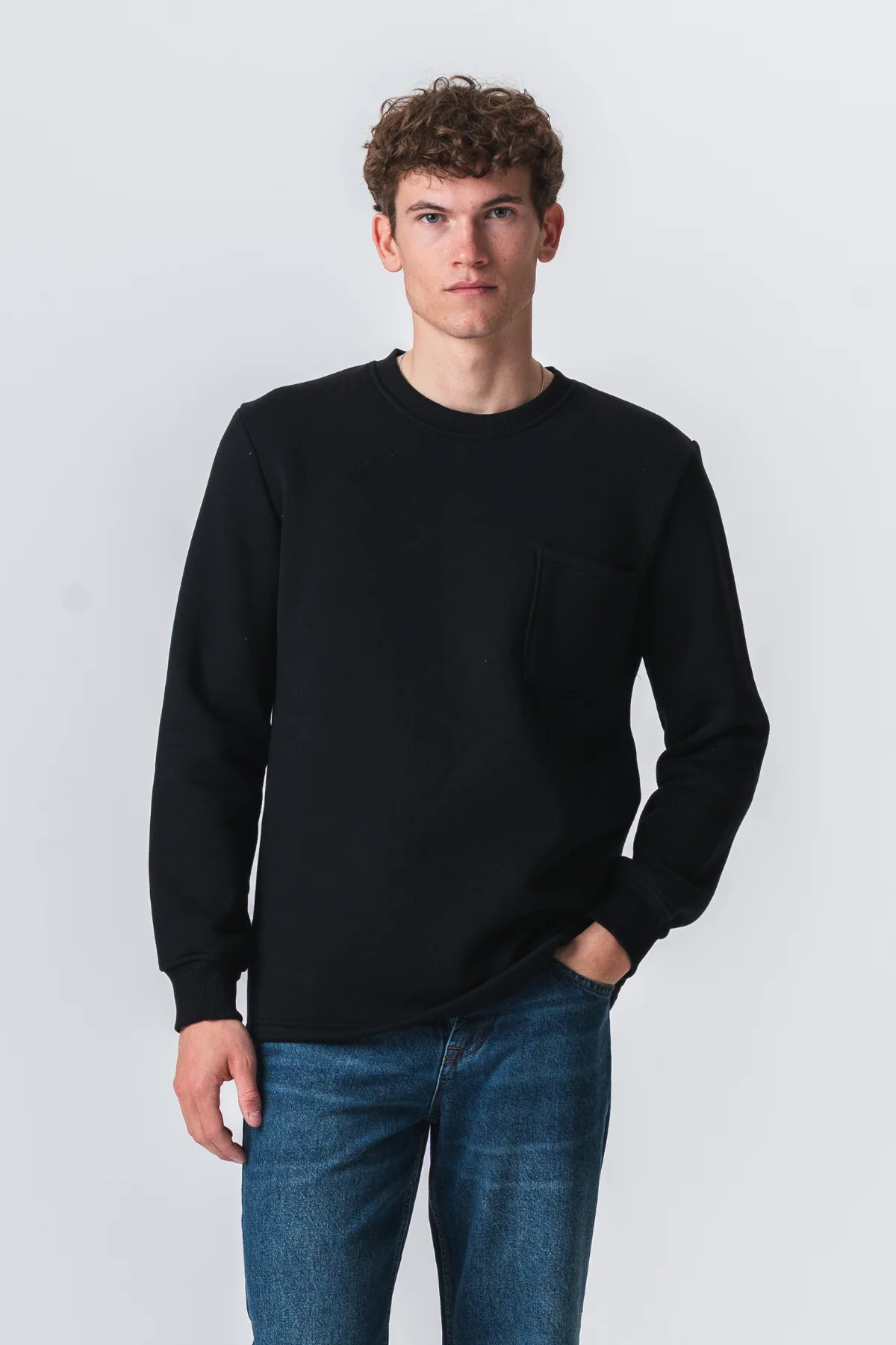 Sweat-shirt de poche Regular Fit - noir – Image 2