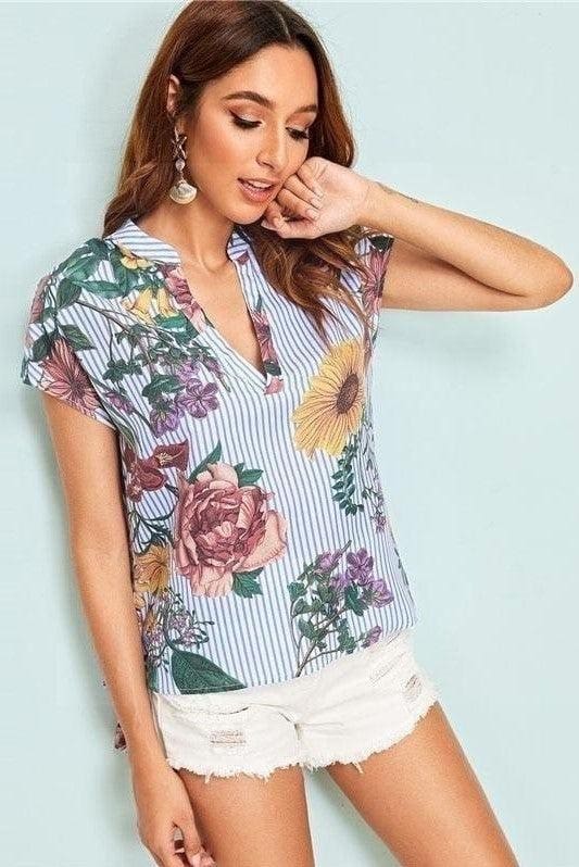 Boho floral blouse