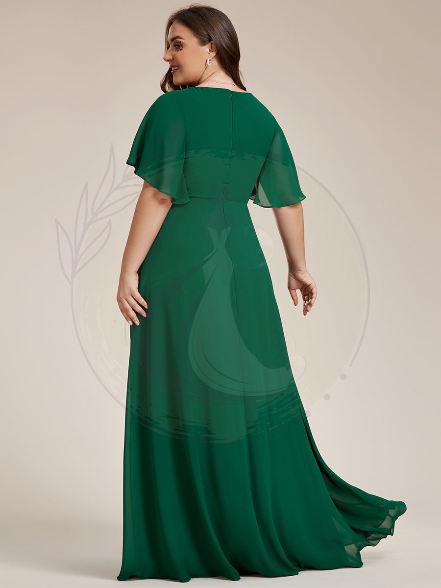 Robe de soirée Grande élégante en mousseline de soie avec manches flottantes – Image 9