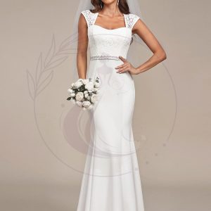Robe de mariée style sirène simple à mancherons