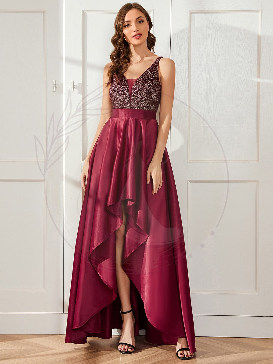 Robe de Bal Scintillante Sexy avec Dos Nu et Ourlet Irrégulier – Image 4