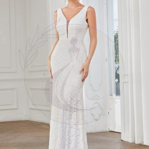 Robes de Soirée Sirène Sexy Ajustées en Dentelle pour la Fête