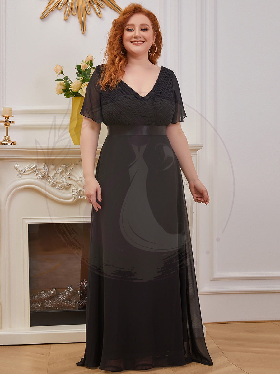 Robe de Soirée Grande Taille Empire avec Manches Flottantes – Image 5