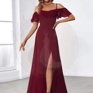 Robe de soirée Fendue à épaules dénudées Encolure en V