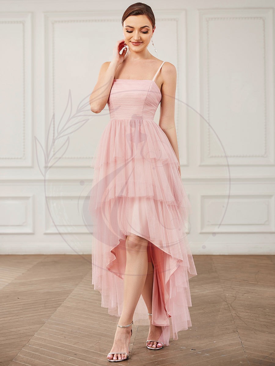 Robe demoiselle d’honneur Volants Tulle Bretelles minces – Image 2