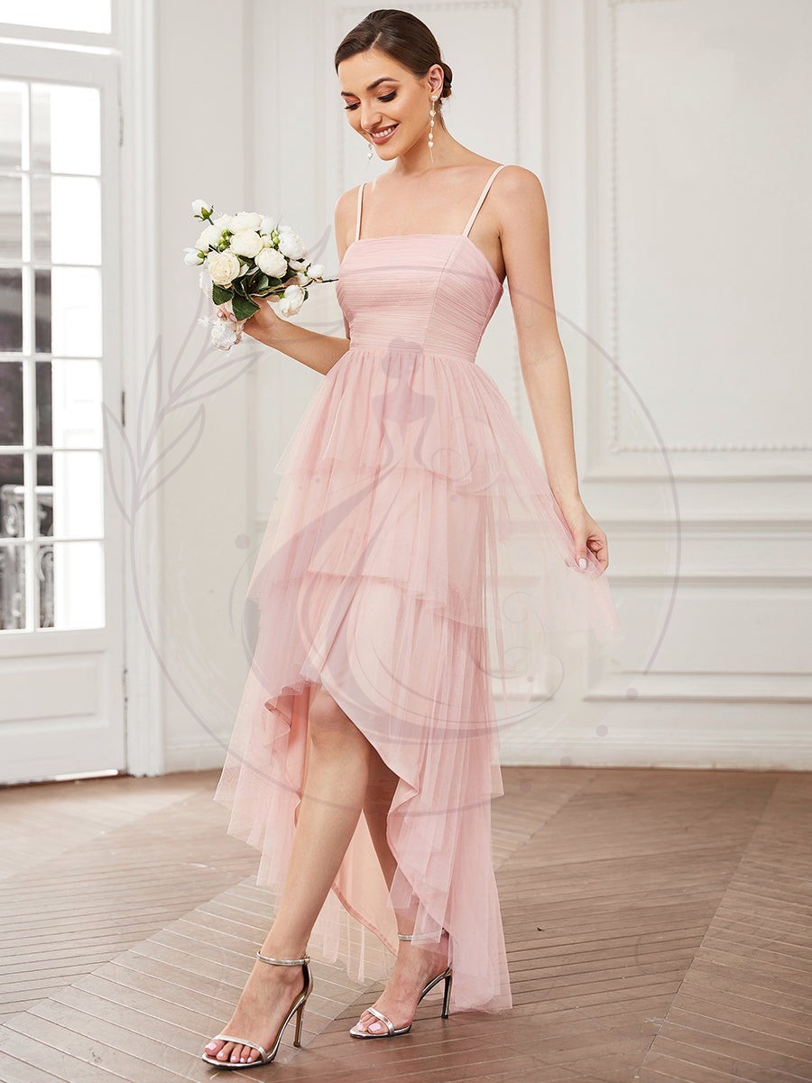 Robe demoiselle d’honneur Volants Tulle Bretelles minces – Image 4